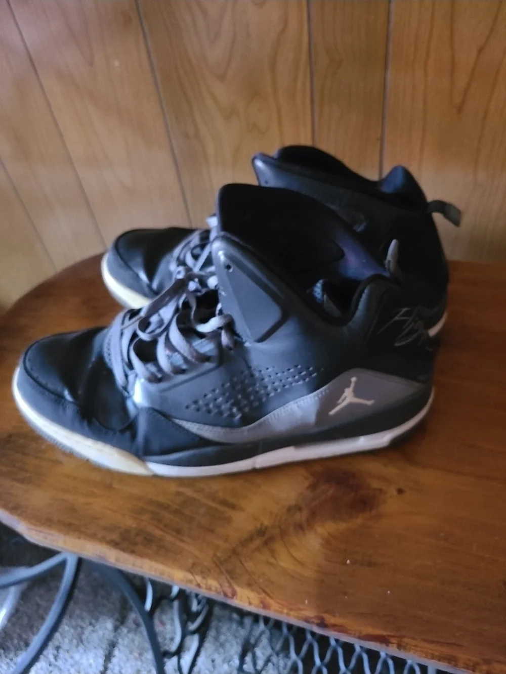 Jordan Men's Black Athletic Sneakers with Subtle Silver Accents